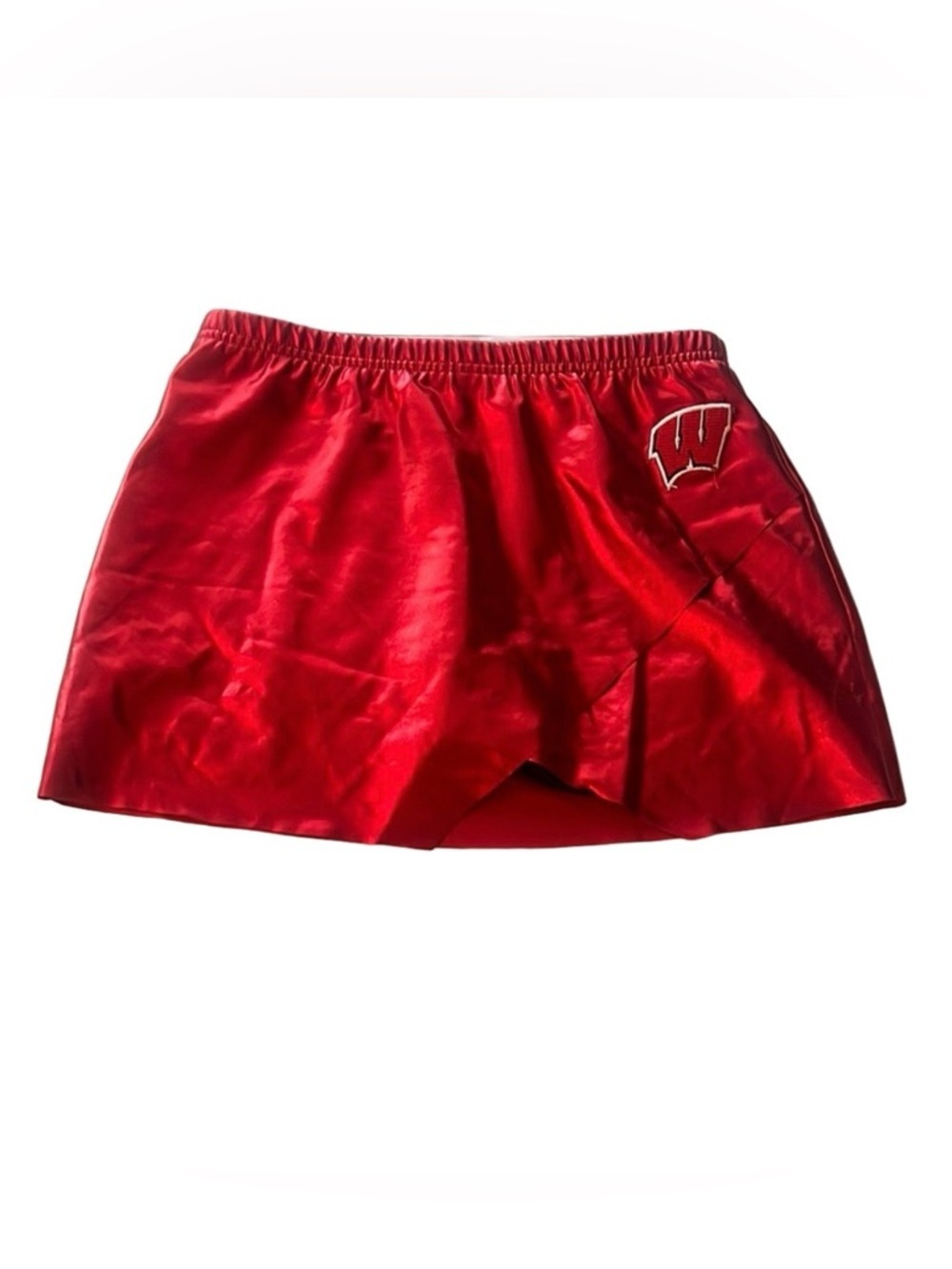 zoozatz wisconsin badgers red metallic mini skort with logo